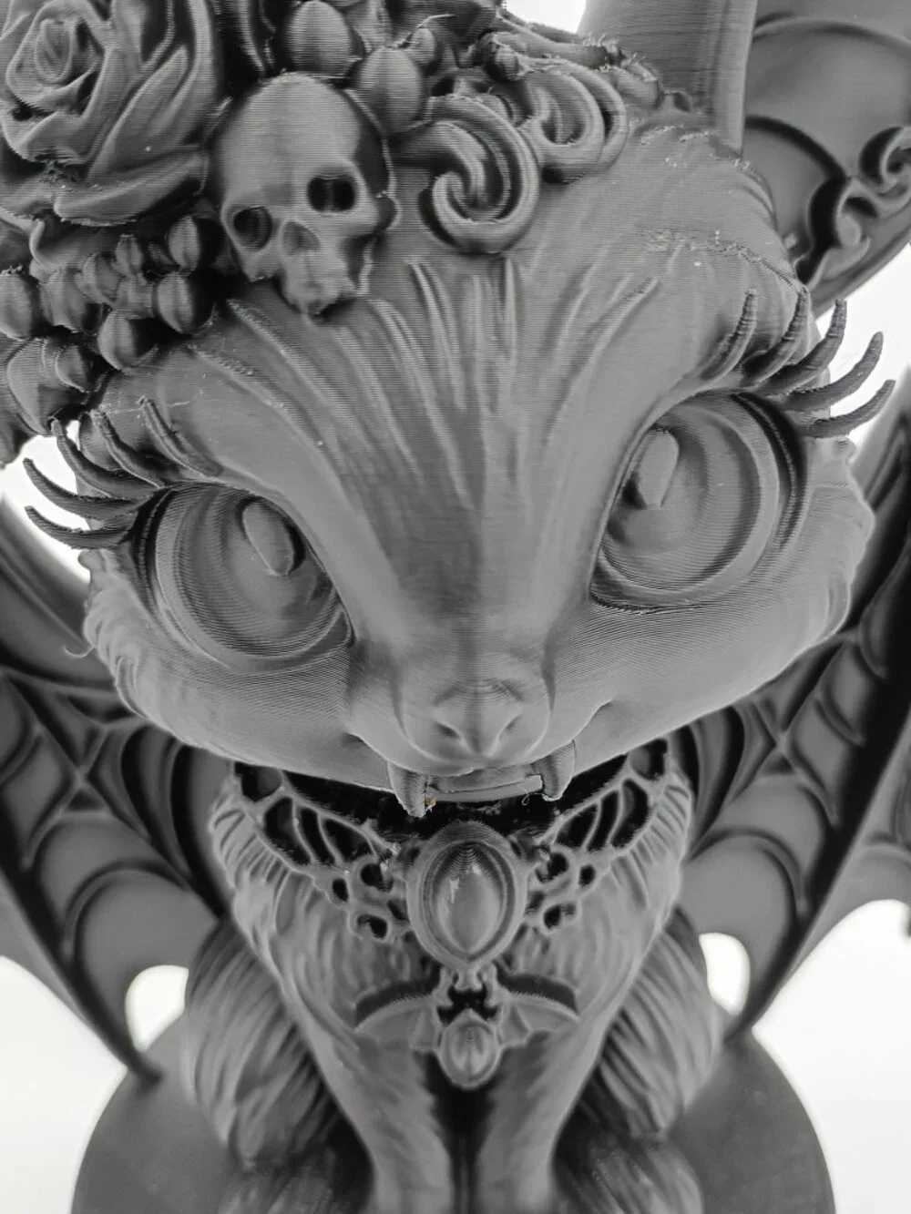 Cute Gothic Bat Figurine, 3D Printed Bat Decor, Gothic Halloween Decoration